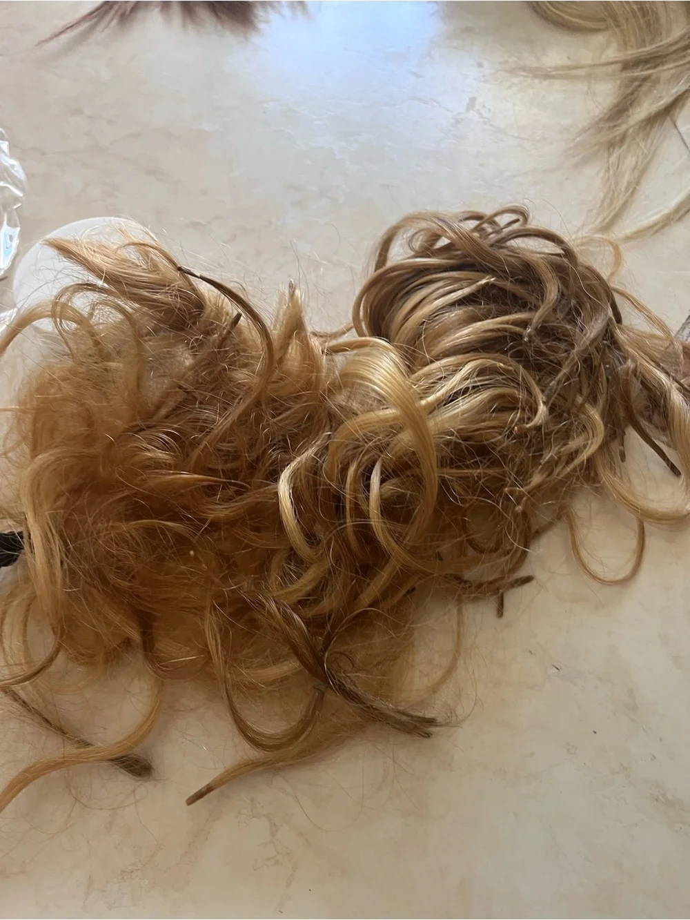 Source Unknown Mixed Blonde and Light Brown Human Hair Extensions